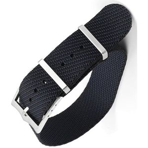 dayeer Nylon NAVO-band horlogeband Militaire polsband voor Tudor Premium veiligheidsgordel horlogeband (Color : Blue black, Size : 22mm)