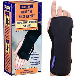 Carpaal Tunnel Polsbrace Nachttijd met spalkondersteuning - Handbrace - Past op linker- of rechterhand - Verstelbare bevestigingsmiddelen - Compressiemouw - Verlichting voor peesontsteking, polspijn,