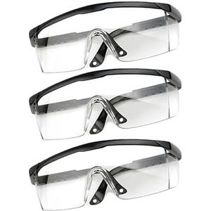 Veiligheidsbril, 1/40st Werkveiligheid Anti-spat Oogbeschermingsbrillen Glas Winddicht Stofdicht Beschermende Bril Fietsbrillen(Black 3pcs)