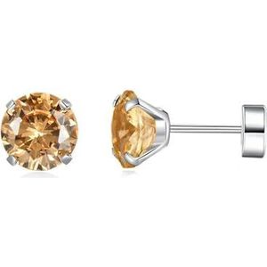 2 stks roestvrij staal Unisex vrouwen mannen ronde kristal zirkoon oorstekers oorbellen 4 Prong Tragus kraakbeen piercing sieraden