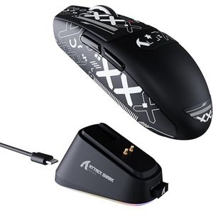 ATTACK SHARK G3PRO Gaming Mouse with Magnetic Charging Dock, PixArt PAW3311 Gaming Sensor, BT/2.4G Wireless/Wired with Grip Tape, 25000 DPI, Gamer Mice for Win11/Xbox/PS/Mac (Black)