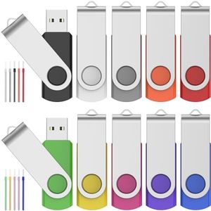 FEBNISCTE 10 stuks USB-sticks 16 GB - 16 GB - USB 2.0 stick - veelkleurig - USB-stick
