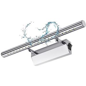 Lightess Badkamerlamp, spiegel, led, 5 W, 40 cm, wandlamp, bord, waterdicht, IP44, verstelbaar, 180 graden, met schakelaar van roestvrij staal, verlichting, decoratie, meubels, toilet, make-up