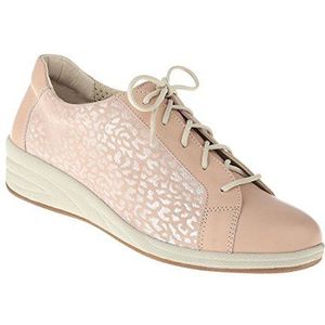 Lei by tessamino Elena Veterschoenen voor dames, van echt leer, in breedte H, geschikt voor Hallux Valgus, comfortabele damesschoenen met inlegzolen, zachte damesschoenen, roze, 39 EU Breed