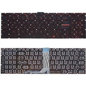 US AR Arabisch verlicht toetsenbord voor MSI voor MS-16JD 16JE 16JF 16P6 16U1 16U4 1799 Engels V143422AK V143422KK1(US Red No Backlit)