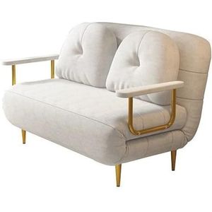 FZDZ —Slaapbank, 2-zits opvouwbare slaapbank, dubbele slaapbank, uittrekbare slaapbank, hoekbank, 5-posities verstelbare rugleuning fauteuil (kleur: wit, maat: 120 cm)