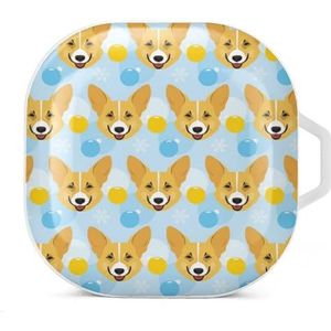 Welsh Corgi Portret Oordopjes Hoesje Compatibel met Samsung Hard Shell Beschermhoes Wit-Stijl