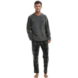 SaneShoppe - Thermo-fleece Pyjamaset - Grijs - Luxe Loungewear - Set van 1