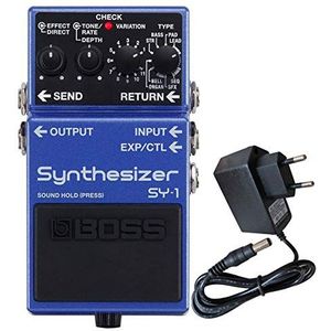 Boss SY-1 synthesizer effectapparaat voor gitaar en bas + keepdrum voeding