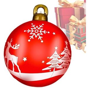 wqibq Opblaasbare kerstbal, grote versierde bal voor buiten, opblaasbare kerstbal, opblaasbare outdoor-ornamenten, kerstbal voor Kerstmis, oogstfeest, bijeenkomsten
