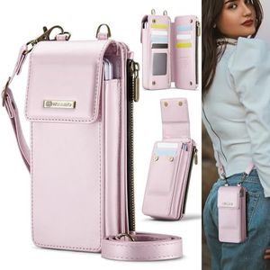 Flip Case Cover Mobiele telefoon tas portemonnee dames/heren hoesje for Samsung Galaxy Z Fold 6/5/4/3 universele mobiele hoes crossbody tas schouderband, met kaarthouder + band + PU lederen RFID blokk