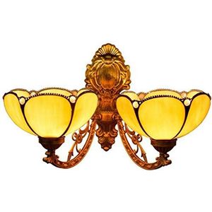 Tiffany Stijl Wandlampen, Handgemaakte Glas-In-Lood Wandlampen, Europese Retro Wandlampen Voor Nachtkastjes, Gangen, Balkons, Trappen En Rijstroken
