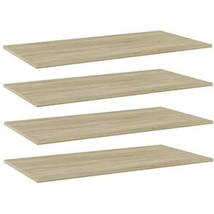 Boekenplank Boekenplanken 4 stuks Sonoma Eiken 80x20x1,5 cm Engineered Houten Meubels