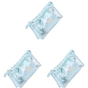 Pack van 3 Cosmetica Tas Draagbare Reizen PVC Organisatie Badkamer Make-up Pouch Huishoudelijke Case Organizer Container Blauw, 3 Set (Blauw), as description, als beschrijving