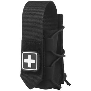 Universele Tourniquettas, Verticale Gereedschapstas Met MOLLE, Klapdekselontwerp For Teamactiviteiten, Tactische Spellen, 12,3 * 5,3 Cm(BLK)