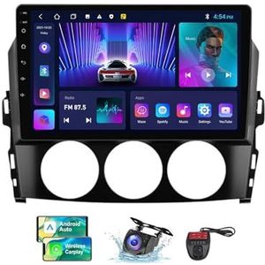 Android 13 Autoradio 9 Duim Touch Display Voor Mazda MX-5 3 NC 2008-2015 Met Draadloze Carplay Android Auto/4G WiFi/FM RDS DAB+/Buletooth 5.0/Bediening op het stuur + Camera en DVR(NF-2)