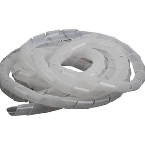 Kabelgootbuis, OD 4mm-20mm spiraalwikkelbuis wit zwart draadorganizer(White,16mm x 4 Meter)