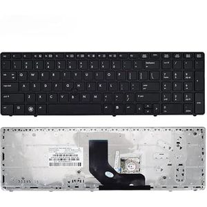 Laptoptoetsenbord voor HP voor Elitebook 8560P 8570P voor Probook 6560B 6570B-serie Zilverzwart frame met aanwijzer US-indeling(Black)