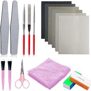 Lekeeu Hars Gietgereedschap Set, 17 Stuks Hars Polijsten Tool Kit, Inclusief Zandpapier, Polishihg Blok, voor Polishihg Blok, voor het polijsten van Epoxyhars Sieraden Maken Moederdag