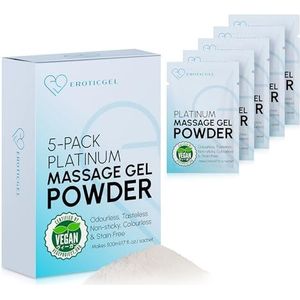 Premium Massage Gel Powder (Pack of 5) | 5g Travel Sachet Makes 500ml/ 16.9 fl oz | Made in Japan | Paraben & Glycerine Free
