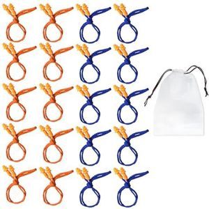 20 Paar Oordopjes Met Koord en Opbergtas - Voor Zwemmen, In-Ear Gehoorbescherming, Slaapruisonderdrukking - Herbruikbare Siliconen