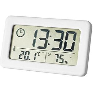 EDFCVG Digitale wekker thermometer hygrometer meter LED Indoor Electronic Luchtvochtigheid Monitor Clock Desktop Table Clocks voor thuis(White)