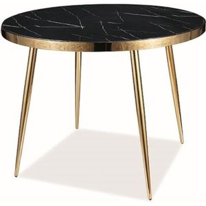 Casa Padrino luxury dining table silver Ø 90 x H. 75 cm - Modern round dining room table with tempered glass top and chromed metal table legs - Kitchen Furniture