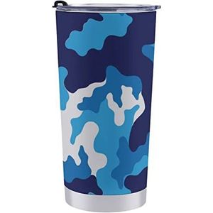 Modieuze Camouflage Patroon Reizen Mok Herbruikbare Koffie Cup Water Fles Tumbler Met Stro En Deksel 20oz