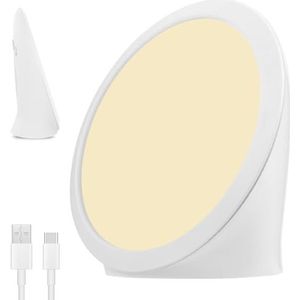 PORFOYO Daglichtlamp, daglichtlamp, bureau, zonnelamp met 3 kleurtemperaturen, lichttherapielamp met geheugenfunctie, lichtdouche tegen depressies, 6 timers, uv-vrije zonlamp