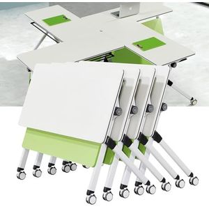 Conferentieruimtetafel - opvouwbare vergadertafel, rechthoekige klaptafel met vouwtafel, mobiele trainingstafel met wielen, opvouwbare vergadertafel, seminartafel voor kantoor classr (kleur: