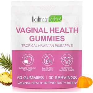 Premium Feminine Balance Gummies - Hawaiian Pineapple PH Balance Gummies voor vrouwen, ondersteunen de gezondheid van vrouwen - veganistisch en glutenvrij 60 stuks