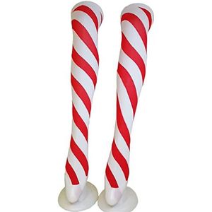 JOERBABU Vrouwen Kerst Candy Cane Dij Hoge Sokken Wit Gestreept Over Knie Kous