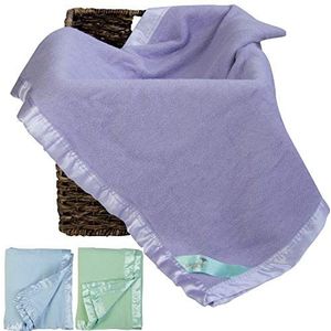 Bamboo Rayon - Veiligheidsdeken - Paars - 86,4 x 119,4 cm - Thermische Babydeken met Satijnen Rand