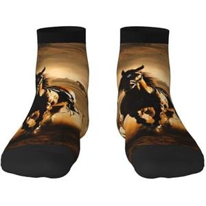 Paardenstrepen patroon print veelzijdige sportsokken voor casual en sportkleding, geweldige pasvorm voor voetmaten 36-45, Paard Strepen Patroon, Eén Maat