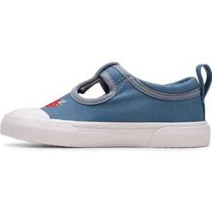 Clarks Foxing Berry T Meisjes Baby Canvas Schoenen, Blauw Canvas, 5 UK Child