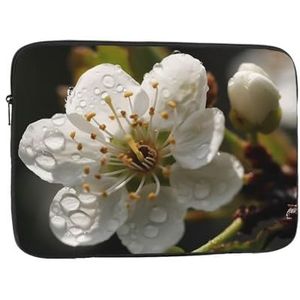 Witte Peer Blossom Laptop Case Lichtgewicht Laptop Sleeve Draagbare Laptop Cover Shockproof Beschermende Laptop Tas