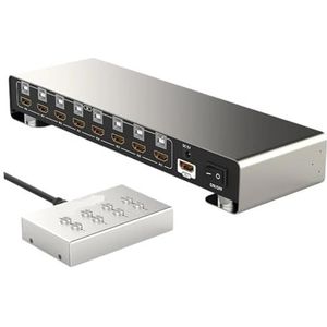 Unnlink 4K USB KVM-switch 8-poorts 8 apparaten delen 1 monitor 4 USB met controller for muis toetsenbord printer schijf extender Uitgebreide compatibiliteit