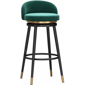 Barkruk Barstoelen Ronde Barkruk 360° Draaibaar Keukenontbijtstoel Moderne Thuisrugstoel Barkruk Met Zwarte Poten Barkrukken Bar Stoelen(Grün,75cm/29.5"")