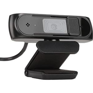HD-webcam, 1080P Videobellen met Microfoon Plug-and-play Heldere Stereo-audio voor Pc Mac Laptop Online Leren Onderwijsvergadering Zwart