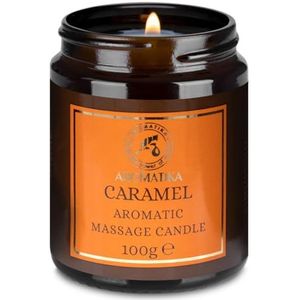 Massage Kaars Karamel 100g - Aroma Kaars - Aromatherapie Sojawaskaarsen - Veganistische Sojawas - Kaars Cadeau - Geurkaars in Potje - Ontspanning - Aromatherapie