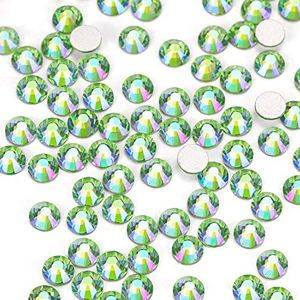 288 stuks kristallen steentjes, glazen platte strass steentjes edelstenen voor nail art ambachten en nageldecoratie make-up kleding schoenen - lichtgroene Ab - SS30