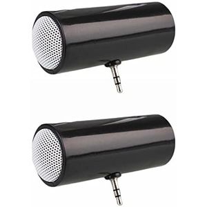 Lbvzxkad 2X 3.5mm Jack Stereo Mini Speaker Draagbare MP3 Muziekspeler Luidspreker Versterker Luidspreker voor Mobiele Telefoon PC-Zwart