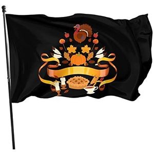 Vlag 90x150cm, Thanksgiving zomer vlaggen decoratie indoor vlag 2 metalen oogjes werf vlaggen, voor carnaval, feesten, parade