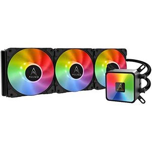 Allied Gaming Icecube ARGB 360 mm AIO CPU-vloeistofkoeler, 360 mm radiator, drievoudige 120 mm ARGB-verlichtingsventilator, dubbele kamerpomp, ondersteunt Intel en AMD Ryzen CPU