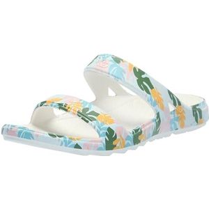 Spenco Fusion Slim Tropical Flipflop voor dames, Witte weelderige tuin, 36.5 EU