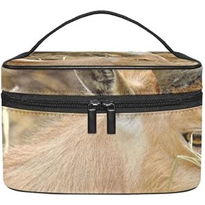 Steenbok Zodiac Horns Make-up Organizer Bag, Reizen Make-up Tas Organizer Case Draagbare Cosmetische Tas voor Vrouwen en Meisjes Toiletartikelen, Meerkleurig, 22.5x15x13.8cm/8.9x5.9x5.4in