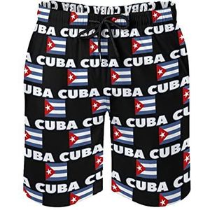 Cubaanse vlag heren zwembroek bedrukt board shorts strand shorts badmode badpakken met zakken M