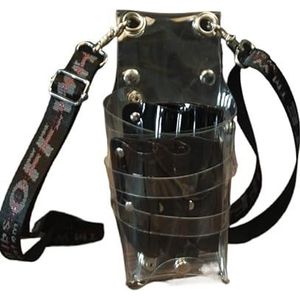 PXAMORTEL Kapperstas PVC Transparante Scharentas Salon Holster Pouch Houder Opbergtas Heuptassen Schaar Kappersgereedschap Schoudertas Tas Kapperstas(Black)