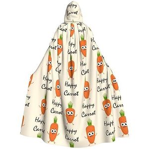 WURTON Happy Wortel Hooded Mantel Voor Volwassenen, Carnaval Heks Cosplay Gewaad Kostuum, Carnaval Feestbenodigdheden, 185cm
