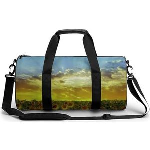 Zonnebloemen Sunrise Grote Sporttas Lichtgewicht Carry On Duffel Bag Met Compartimenten Tote Bag Reizen